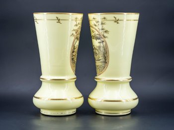 Pair Of Opaline Vases, Late 19th Century