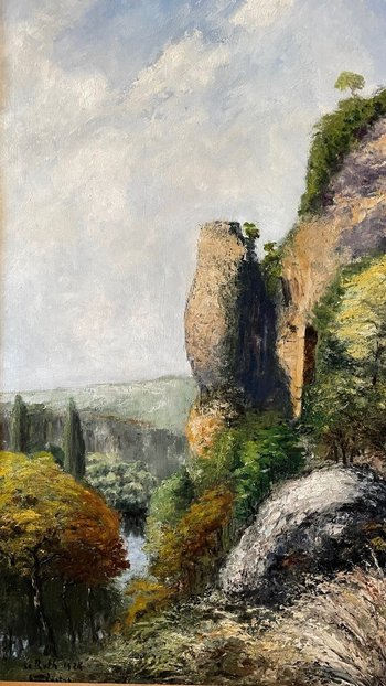 Diptych of landscapes of Dordogne and Perigord, dated 1928