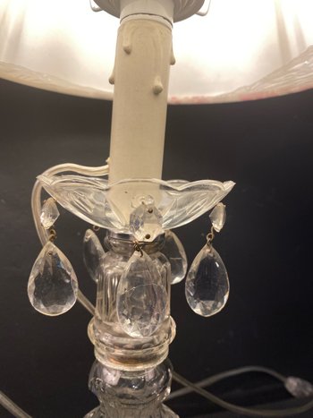 pair of crystal lamps