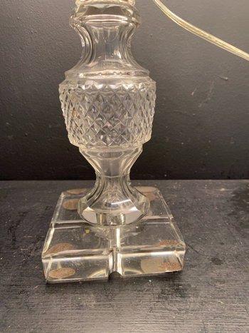 pair of crystal lamps