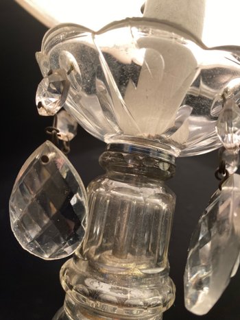 pair of crystal lamps