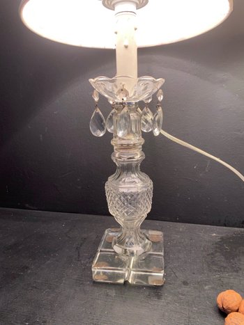 pair of crystal lamps