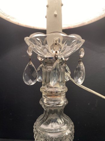 pair of crystal lamps