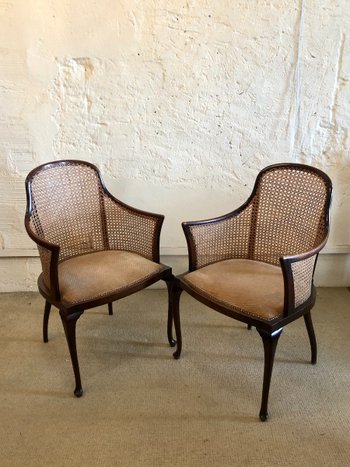 Pair Of Regency Armchairs. England, 19th Century