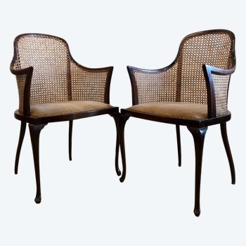 Pair Of Regency Armchairs. England, 19th Century