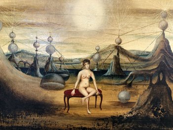 Huile Sur Toile Intitulée Le Transformateur, Signée Bourigeaud, 1970