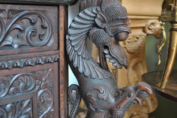 Very Richly Carved 19th Century India Wardrobe