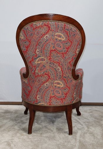 Kleine Bergère aus Mahagoni im Stil von Louis XV, Epoche Napoleon III - Mitte 19.