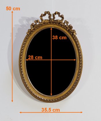 Oval mirror Louis XVI - Early XXth century