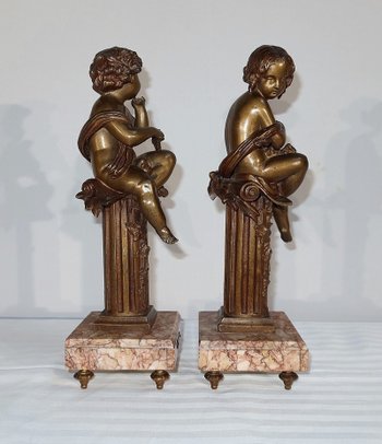 Paire de statuettes « L’Insouciant et la Rêveuse » par A. Moreau – Fin XIXe