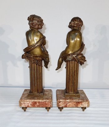 Paire de statuettes « L’Insouciant et la Rêveuse » par A. Moreau – Fin XIXe