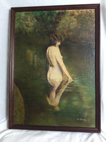 Nude with the bath signed L. DUMAS