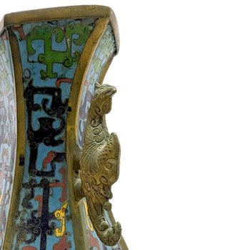 Coppia Di Vasi Cloisonne Fine Ottocento