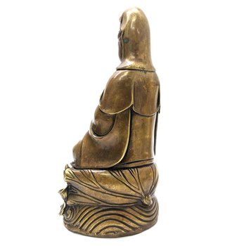 Statuette En Bronze Doré Divinité Asiatique XIXème