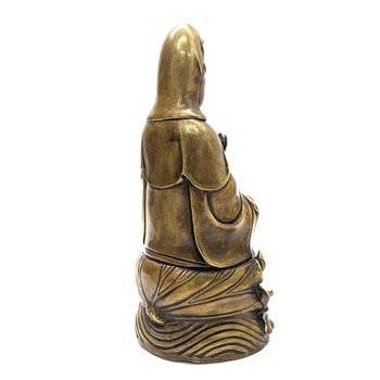 Statuette En Bronze Doré Divinité Asiatique XIXème