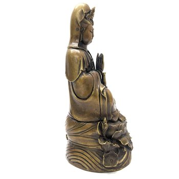 Statuette En Bronze Doré Divinité Asiatique XIXème