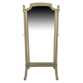 Grand miroir psyché de style Louis XVI en bois laqué gris, vers 1900