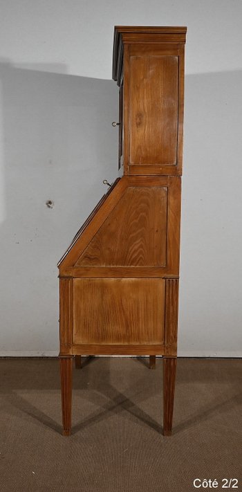 Bureau de Pente Vitrine en Acacia massif, style Louis XVI – 1ère partie XIXe