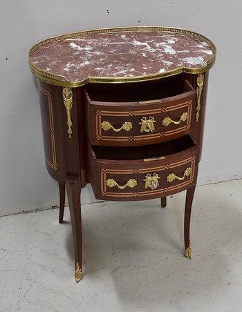 Small Mahogany Chest of Drawers, Transition Louis XV / Louis XVI style - Late 19th century