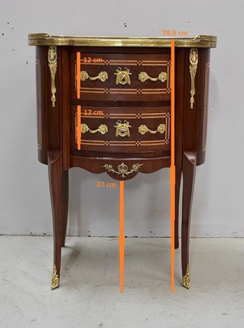 Small Mahogany Chest of Drawers, Transition Louis XV / Louis XVI style - Late 19th century