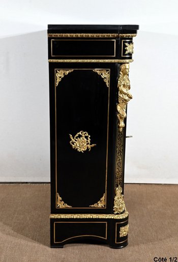 Support Cabinet in Blackened Pear Tree, Napoleon III Period - Mid-19th Century