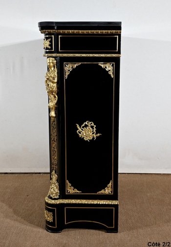 Support Cabinet in Blackened Pear Tree, Napoleon III Period - Mid-19th Century