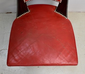 Pair of Chairs in Macassar Ebony and Red Leather – 1930s