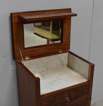 Rare Small Chest of Drawers, in Burl Mahogany Veneer - Late 19th Century