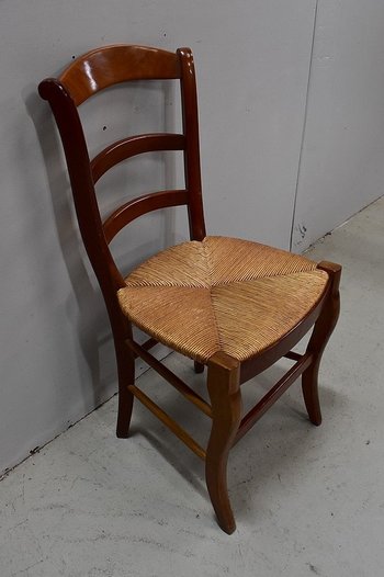 Suite Of 6 Straw Chairs In Cherry - XXth