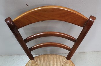 Suite Of 6 Straw Chairs In Cherry - XXth