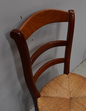 Suite Of 6 Straw Chairs In Cherry - XXth