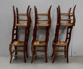 Suite Of 6 Straw Chairs In Cherry - XXth