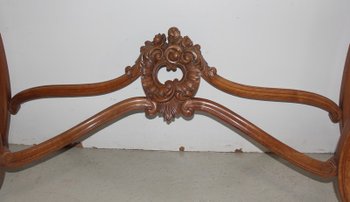 Console in solid Blond Walnut, Louis XV style, Napoleon III period - Mid-19th century