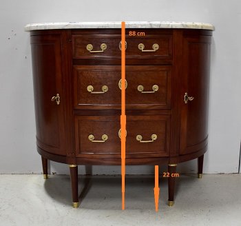 Petit Buffet – Commode Demi-Lune en Acajou, époque Louis XVI – XVIIIe