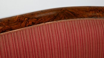 3 Seater Sofa in Burl Walnut, Restoration style - 1st part of the 19th century