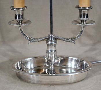 Bouillotte Lamp in Silver Metal - Early 20th Century