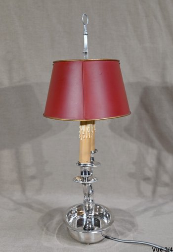 Bouillotte Lamp in Silver Metal - Early 20th Century