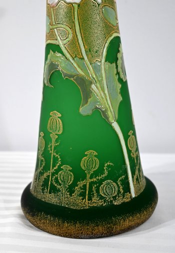 Pair of Glass Paste Vases, Legras, Art Nouveau - Late 19th century