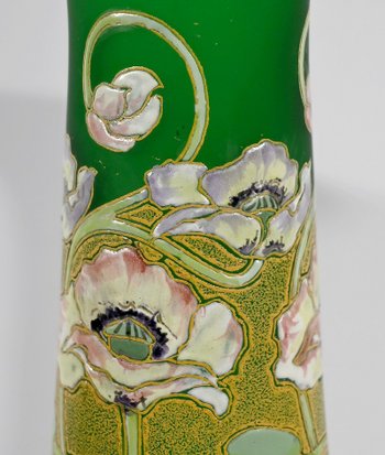 Pair of Glass Paste Vases, Legras, Art Nouveau - Late 19th century