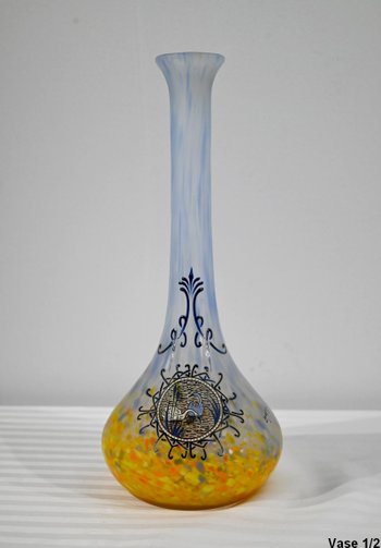 Pair of Glass Paste Vases, signed Legras – Late 19th century