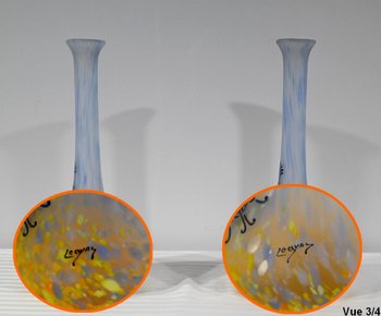 Pair of Glass Paste Vases, signed Legras – Late 19th century