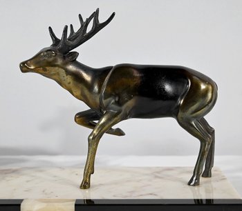 Deer, Doe and Fawn Group in Spelter - Early 20th Century