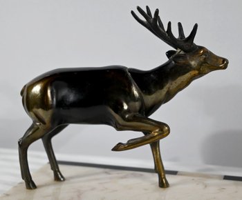 Deer, Doe and Fawn Group in Spelter - Early 20th Century