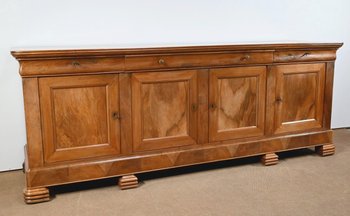 Importante Credenza in Noce Biondo, Epoca Luigi Filippo - Metà XIX Secolo