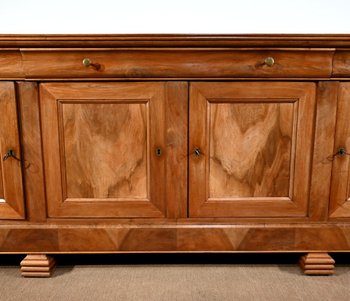 Importante Credenza in Noce Biondo, Epoca Luigi Filippo - Metà XIX Secolo