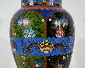 Vase in Gilt Bronze and Enamels - Late 19th Century