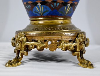 Vase in Gilt Bronze and Enamels - Late 19th Century