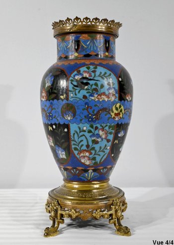 Vase in Gilt Bronze and Enamels - Late 19th Century