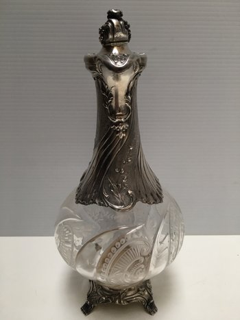 Small crystal and silver ewer late nineteenth