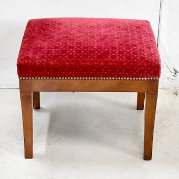 Rare Pair of Solid Mahogany Stools, Directoire period - End of XVIIIth century